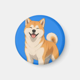 Imán Diseño Feliz de Perro Akita