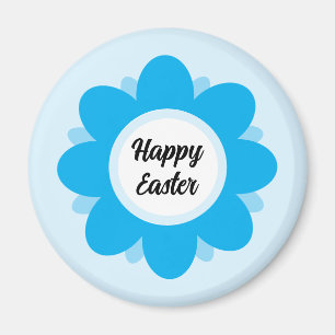 Imán Diseño Feliz Pascua de Flor Azul Adorable
