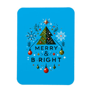 Imán Diseño festivo de árbol de navidad brillante y mor