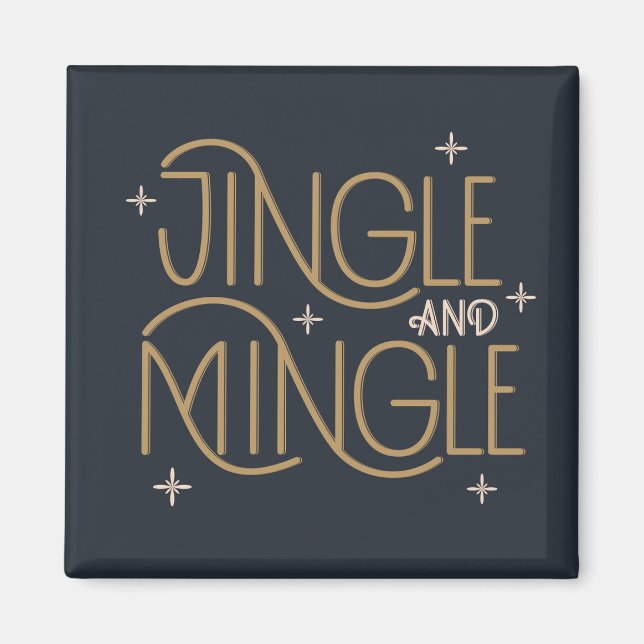 Imán Diseño festivo de jingle y mingle (Frente)