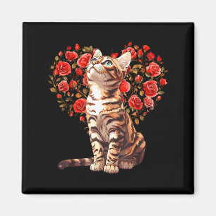 Imán Diseño Floral de Corazón para Día de San Valentín 