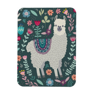 Imán Diseño floral de la llama linda