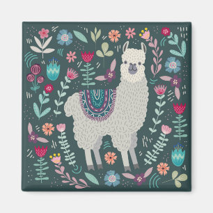 Imán Diseño floral de la llama linda