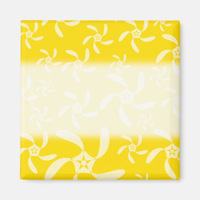 Imán Diseño floral de verano. Amarillo pálido. (Frente)