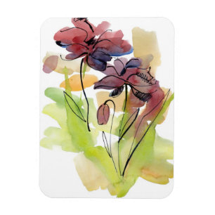 Imán Diseño floral del verano con el extracto pintado