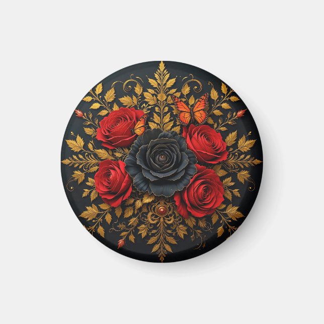 Imán Diseño floral elegante (Frente)