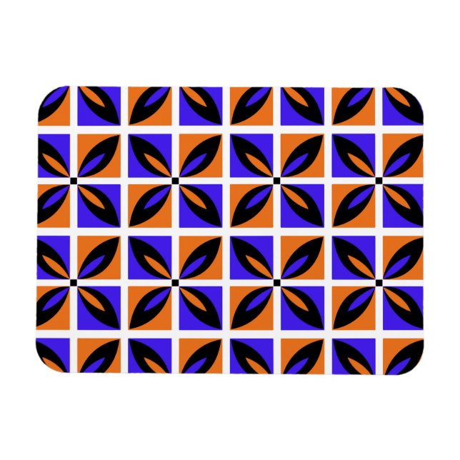 Imán Diseño floral geométrico negrita (Horizontal)