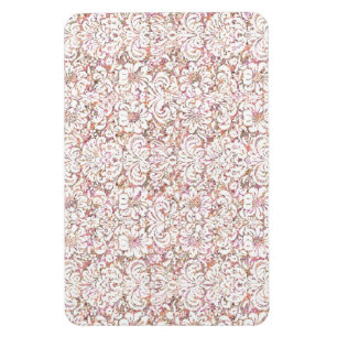 Imán Diseño floral vintage blanco rosa lindo