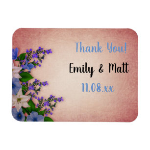 Imán Diseño floral vintage elegante con texto