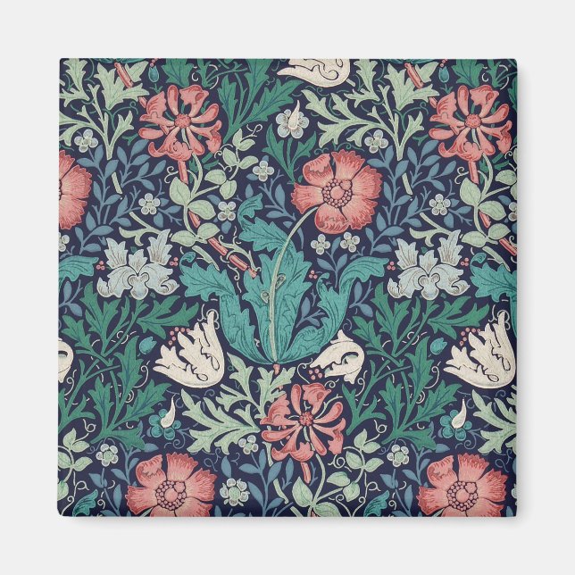 Imán Diseño floral vintage, William Morris (Frente)