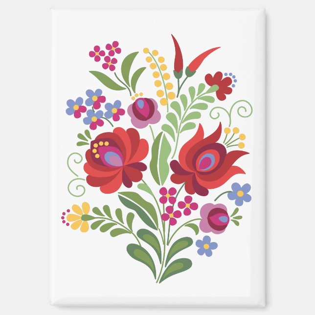 Imán Diseño Folclórico Húngaro Pimientos Rojos (Anverso)