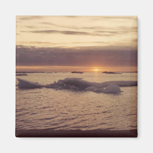 Imán Diseño fotográfico de la bola de hielo de la casca (Frente)