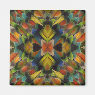 Imán Diseño Fractal De Las Plumas De Lovebird