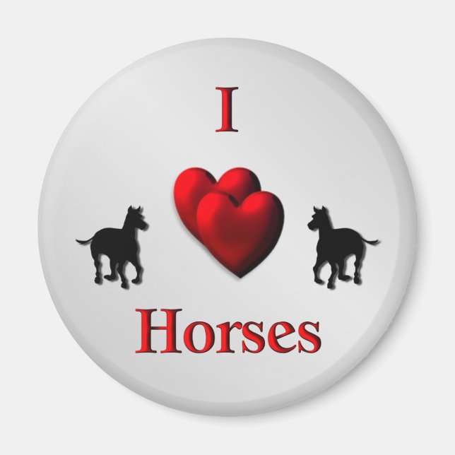 Imán Diseño genial de caballos con corazón (Frente)