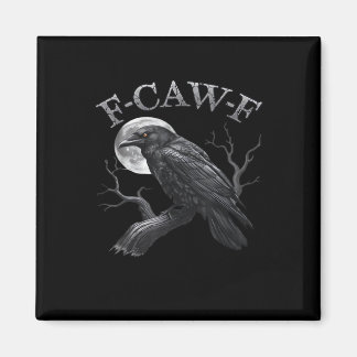 Imán Diseño genial gótico de la luna del pájaro F-Caw-F