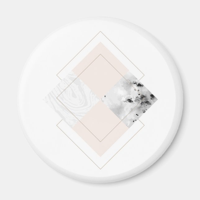 Imán Diseño geométrico de mármol (Frente)