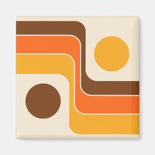 Imán Diseño geométrico estilo retro Mod años 70