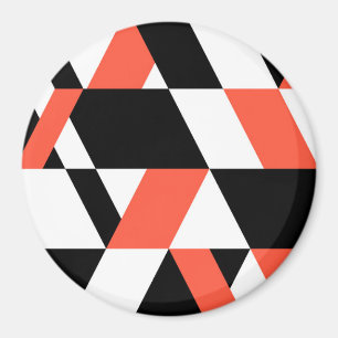Imán Diseño geométrico rojo-negro, moderno, moderno y m