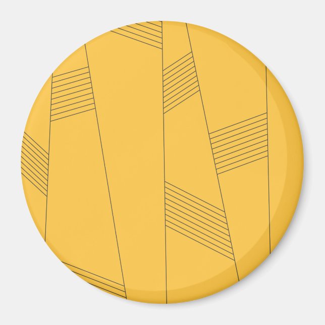 Imán Diseño gráfico abstracto simple, amarillo y modern (Frente)