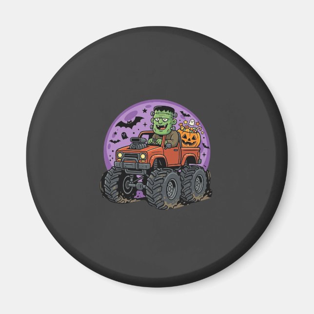Imán Diseño gráfico de camión monstruo de Frankenstein  (Frente)