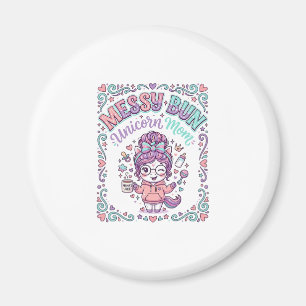 Imán Diseño gráfico de estilo retro de mamá unicornio c