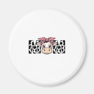 Imán Diseño Gráfico de Vaca Linda Mamá Moño_1