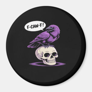 Imán Diseño Gráfico Humor de Halloween Cráneo de Cuervo