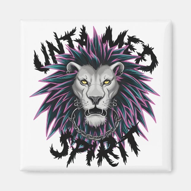 Imán Diseño indomable de leones de Punk espiritual (Frente)