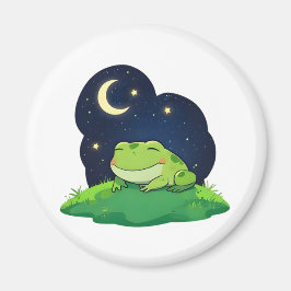 Imán Diseño Kawaii de Rana Observando las Estrellas