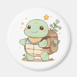 Imán Diseño Kawaii de Tortuga Viajera de Aventuras Lind
