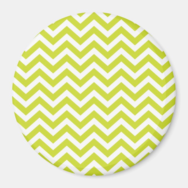 Imán Diseño Lime y White Chevron (Frente)