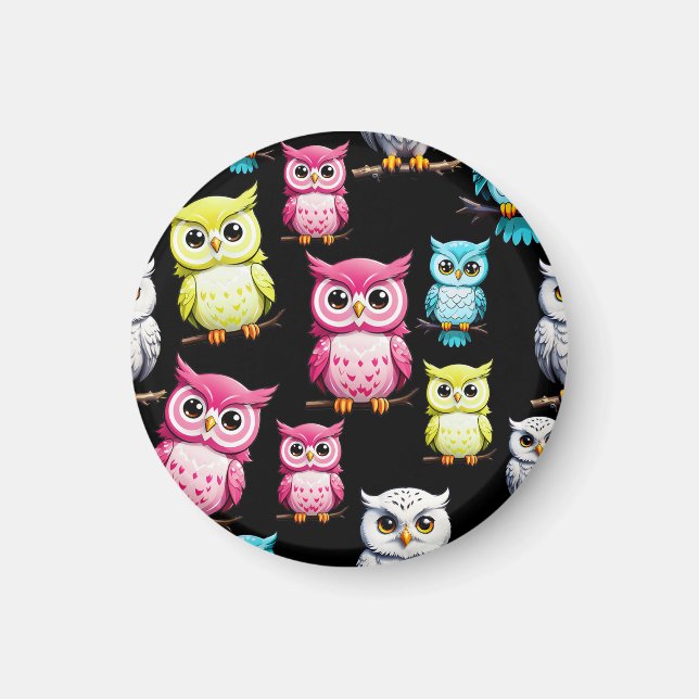 Imán Diseño lindo de aves de búho  (Frente)