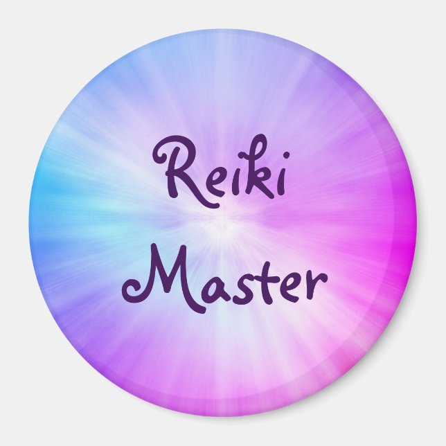 Imán Diseño maestro de Reiki de luz púrpura (Frente)