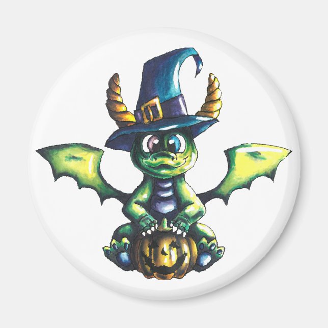 Imán Diseño mágico de dragones de Halloween (Frente)