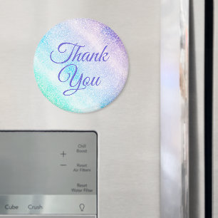 Imán Diseño moderno Purpurina azul morado Ombre Glam