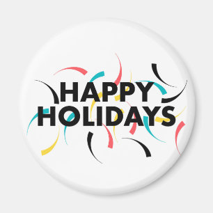 Imán Diseño moderno y lúdico de "Felices Fiestas"