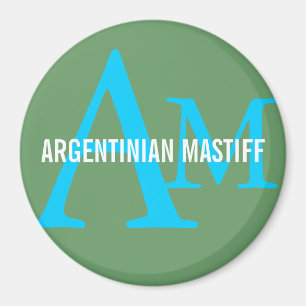 Imán Diseño monograma argentino de mastiff