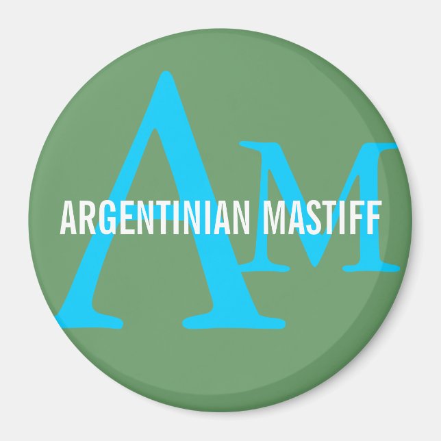 Imán Diseño monograma argentino de mastiff (Frente)