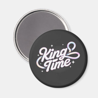 Imán Diseño Motivacional de Tipografía Retro King Time
