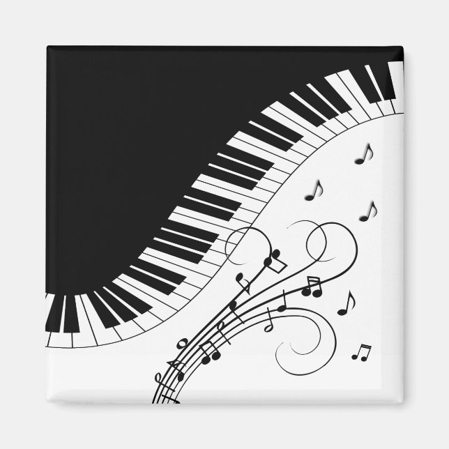 Imán Diseño musical de teclado de piano (Frente)