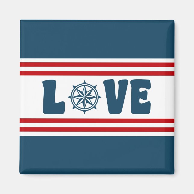 Imán Diseño náutico de amor (Frente)