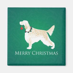 Imán Diseño navideño del inglés Setter Merry