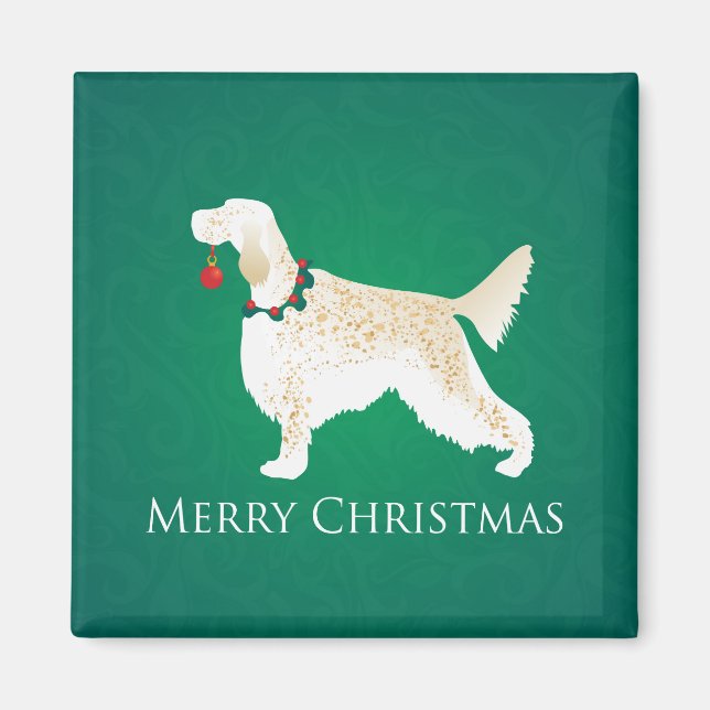 Imán Diseño navideño del inglés Setter Merry (Frente)