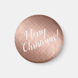 Imán Diseño navideño elegante rosa dorado chic