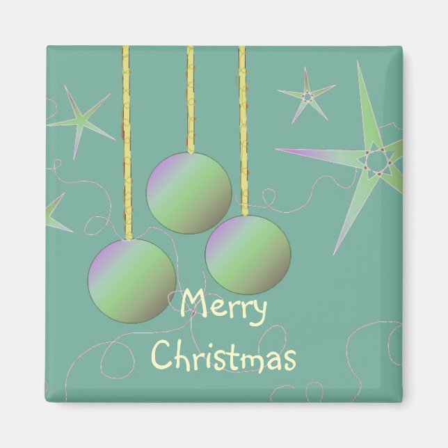 Imán Diseño navideño iridiscente alegre (Frente)