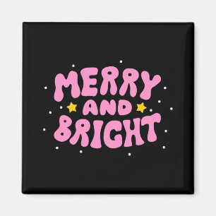 Imán Diseño Navideño Retro Alegre Y Brillante