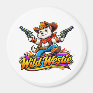 Imán Diseño Original Westie Perro Vaquero