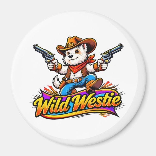Imán Diseño Original Westie Perro Vaquero (Frente)