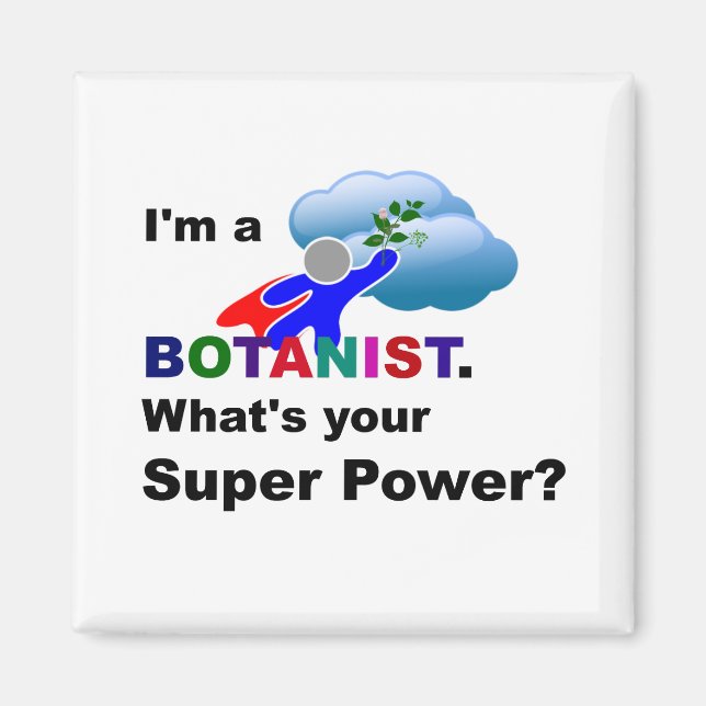 Imán Diseño personalizado de Botanist Superhero (Frente)