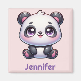 Imán Diseño personalizado de Kawaii Panda Adorable